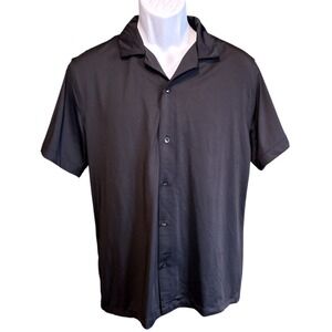 Porter & Ash Black Button Up Kinetic Stretch Shirt, Medium, Classic, Preppy